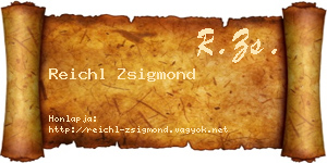 Reichl Zsigmond névjegykártya